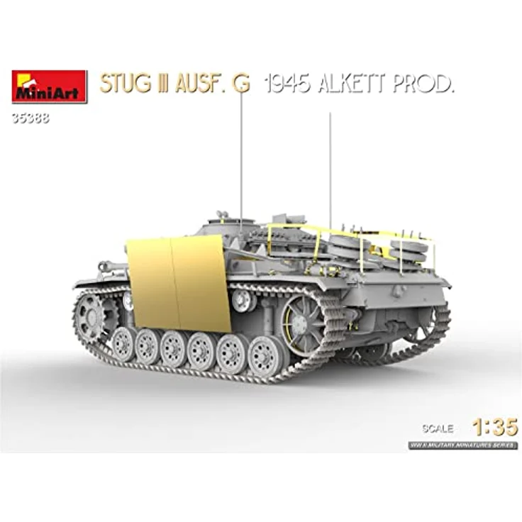 Mini art StuG III Ausf. G 1945 Alkett Prod., Modellfahrzeug im Maßstab 1:35 mit beweglichen Winterkettengliedern und detailgetreuen Photoätzteilen – Bild 11