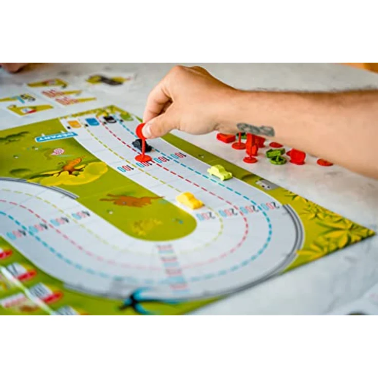 Jumbo 19900 1000KM Brettspiel, Familienspiel für 2-4 Spieler ab 5 Jahren, Niederländische Ausgabe mit einfachen Regeln und bunten Illustrationen – Bild 3