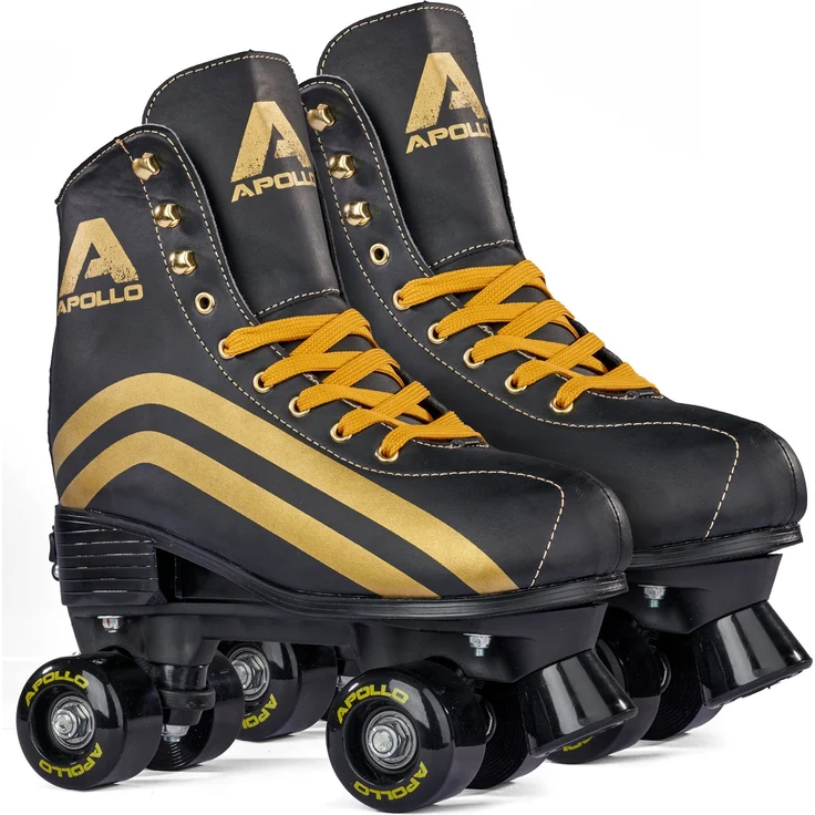 Apollo Rollschuhe Retro Discoroller, verstellbare Roller Skates, ABEC 7 Kugellager, Größenverstellbar, Retro Design - Schwarz – Bild 1