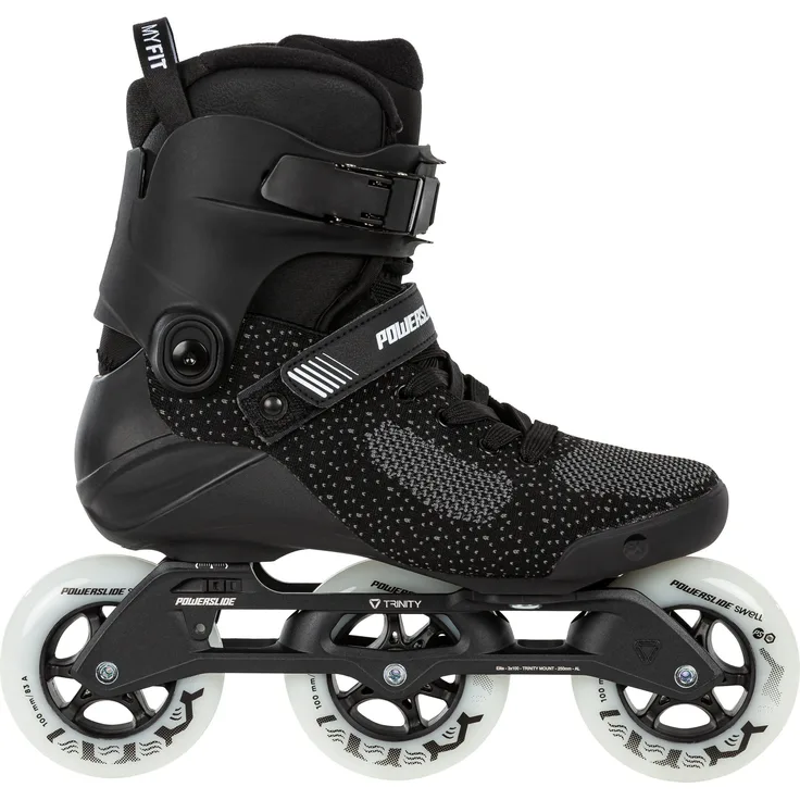 Powerslide Inlineskates Swell Lite Black 100, Fitness Skates mit herausnehmbarem Innenschuh