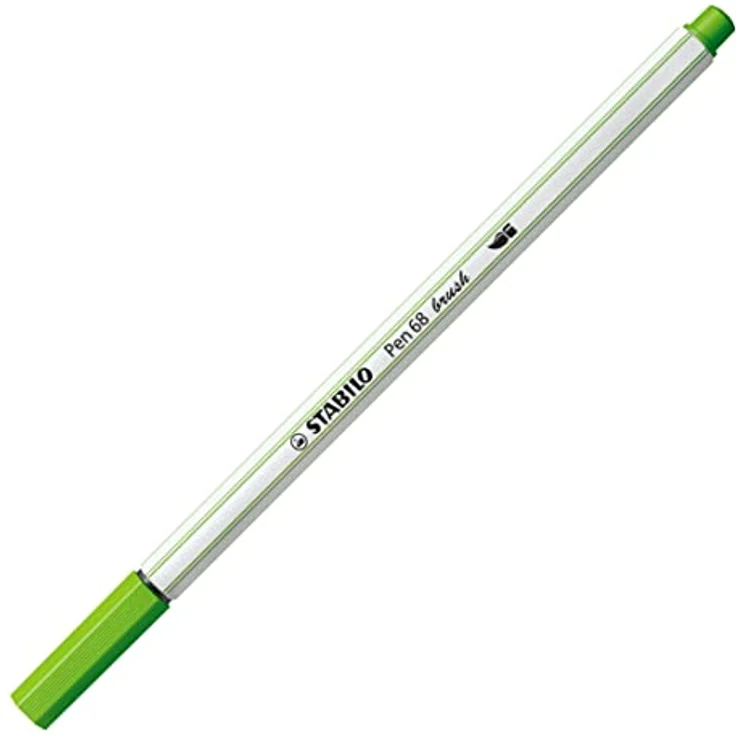 STABILO Pen 68 brush, Premium-Filzstift mit Pinselspitze für variable Strichstärken, hellgrün – Bild 1