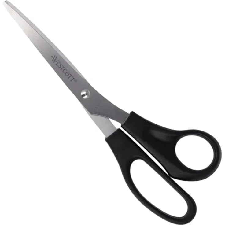WESTCOTT Papierscheren 210mm, rostfreie Stahlklingen mit ergonomischem Kunststoffgriff, schwarz