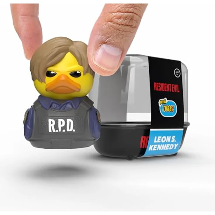 Numskull Resident Evil Tubbz Mini PVC Figur Leon S. Kennedy, 5 cm Sammelfigur in bedruckter Box – Bild 1