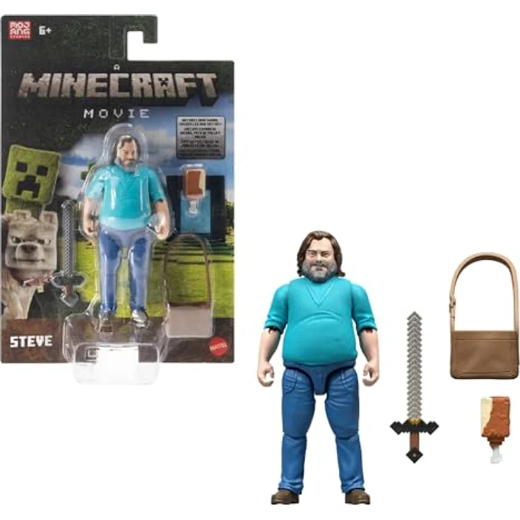 Mattel® Actionfigur Minecraft Steve, beweglich mit charakteristischem Zubehör, Set für Fans ab 6 Jahren – Bild 1
