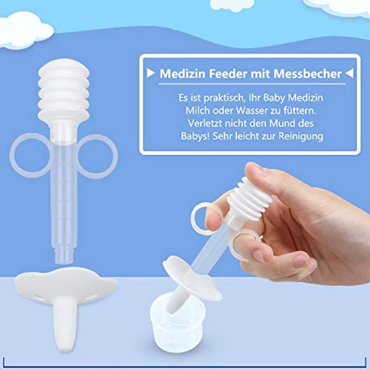Lictin Babypflegeset 15 teilige Baby Pflegeset Neugeborene mit Fieberthermometer Nasensauger Kamm Nagelschere Baby Erstausstattung Pflegeset für Neugeborene (Grau) – Bild 7