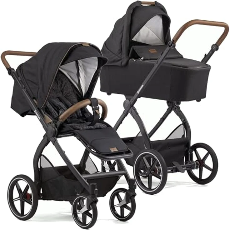 Gesslein FX4 Swing 2in1 Kinderwagen-Set, inkl. Babywanne Panorama Lyx, leichte Bauweise, ergonomische Liegeposition, umsetzbare Sitzeinheit, erweiterbares Sonnendach – Bild 1