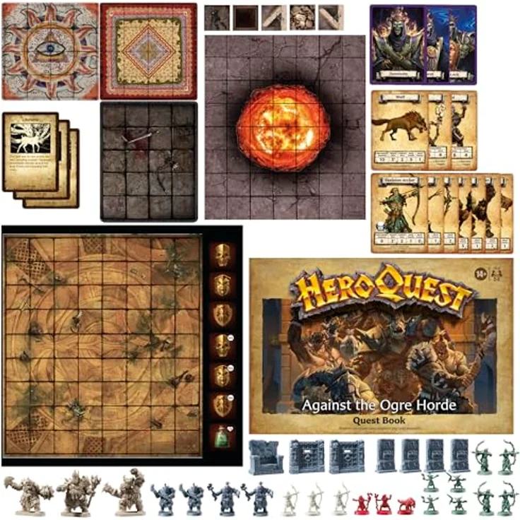 Avalon Hill HeroQuest Die Horde der Oger Abenteuerpack, Erweiterung mit 28 Miniaturen und 10 Herausforderungen für Rollenspiel, englische Fassung – Bild 3