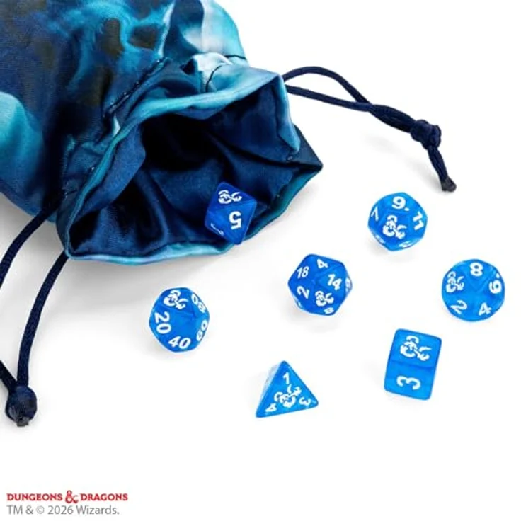 FanRoll Dungeons and Dragons Adventskalender Frostmaiden's Aurora, inklusive 12 D&D Zubehörteile, Würfeltablett und Mega-D20 – Bild 7