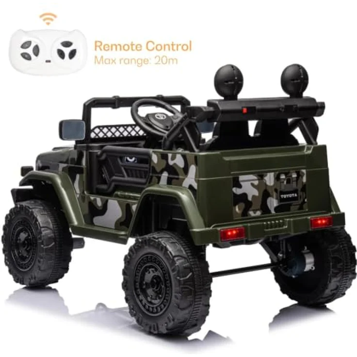 Vrooomy Elektrofahrzeug Toyota FJ Cruiser, 12V mit Fernbedienung, für 1 bis 6 Jahre, grün, 3 km/h-6 km/h, mit MP3-Player und Sicherheitsgurt – Bild 6