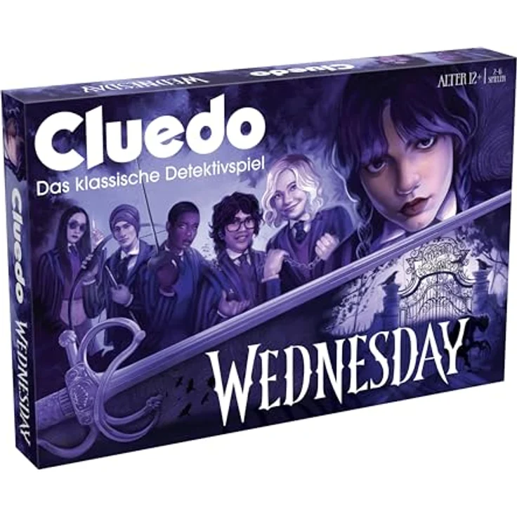 Winning Moves Cluedo Wednesday Edition, Detektiv Krimi Brettspiel für 2-6 Spieler ab 12 Jahren, mit 6 Charakterfiguren aus der Serie – Bild 1