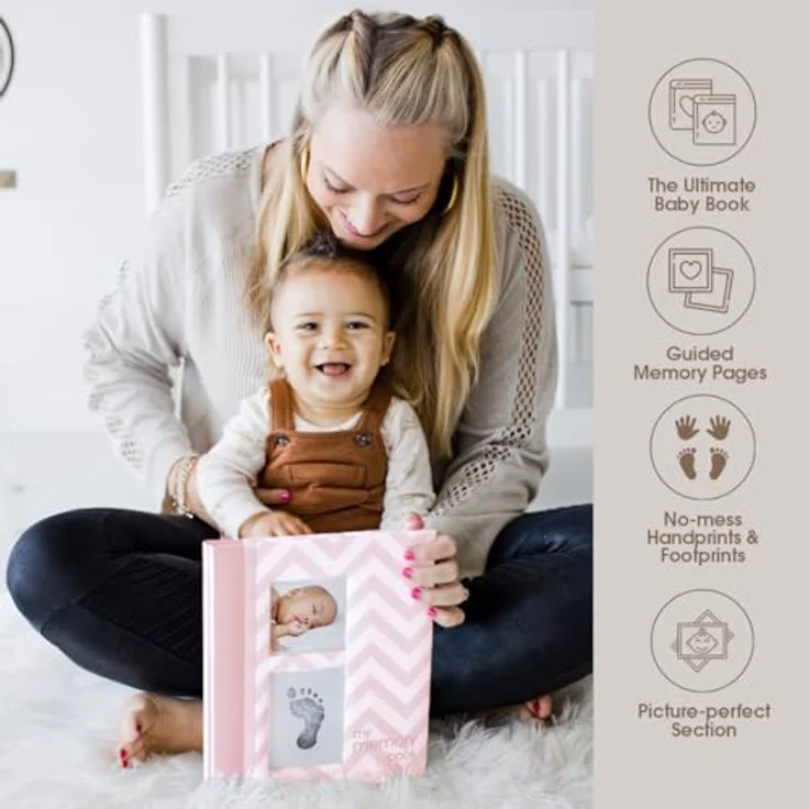 Pearhead P62202 Chevron Babybuch mit Clean Touch Stempelkissen, rosa (Texte auf Englisch) - Preisvergleich – Bild 5