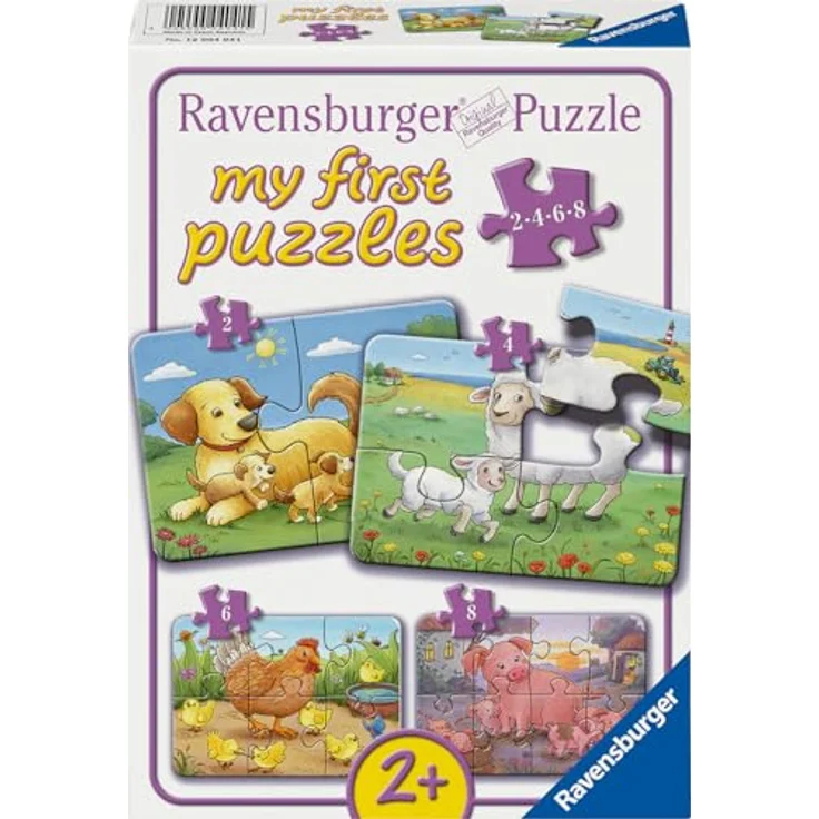 Ravensburger Kinderpuzzle Kleine Bauernhoftiere, My First Puzzle mit 2, 4, 6, 8 Teilen für Kinder ab 2 Jahren, stabile Pappe, 21 x 15 cm – Bild 1