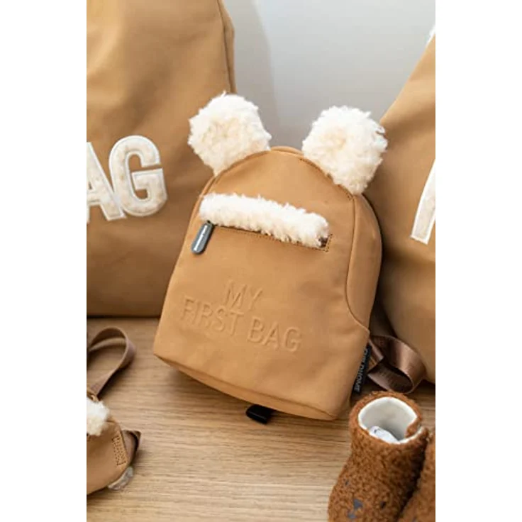 CHILDHOME, Kinderrucksack Baby, Schule, Kindergarten, Krippe, Zwei Fächer, Lunchbag/Flaschen geeignet, Abnehmbare Sicherheitsschnalle, Wasserabweisend, My First Bag, Suede – Bild 4