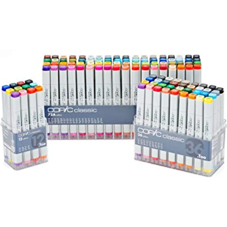 COPIC Classic Marker 72er Set "B", professionelle alkoholbasierte Layoutmarker mit einer mittelbreiten und einer feinen Spitze, bunt – Bild 5
