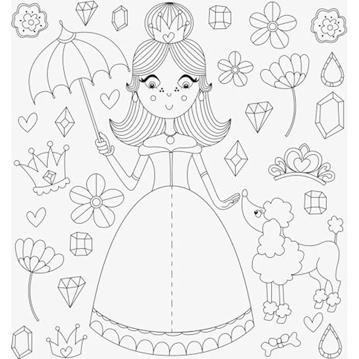 Heyda Malen nach Zahlen 3D Mal-Set Prinzessin, kompakt für unterwegs mit 10 Motiven und revolutionärem Wassertankpinsel – Bild 4