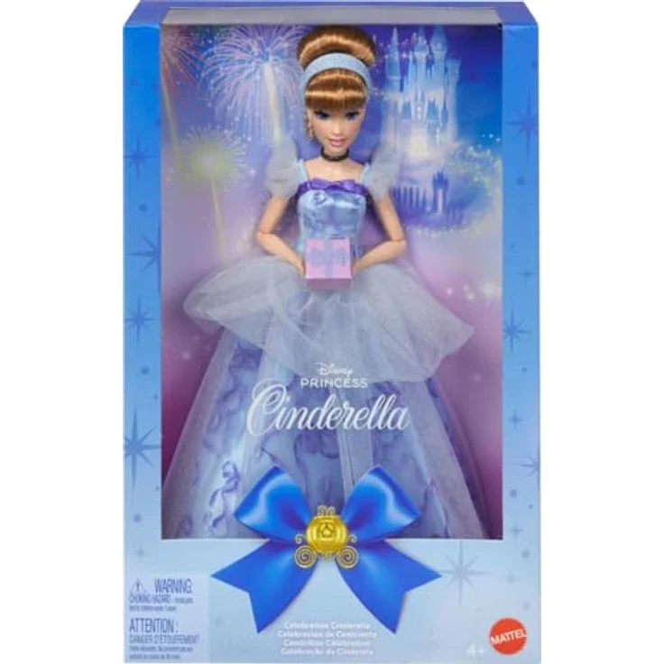 Mattel® Disney Prinzessin Cinderella Anziehpuppe, Modepuppe mit festlichem Kleid und Geschenkbox, JCR78, 30 cm, für Kinder und Sammler – Bild 1