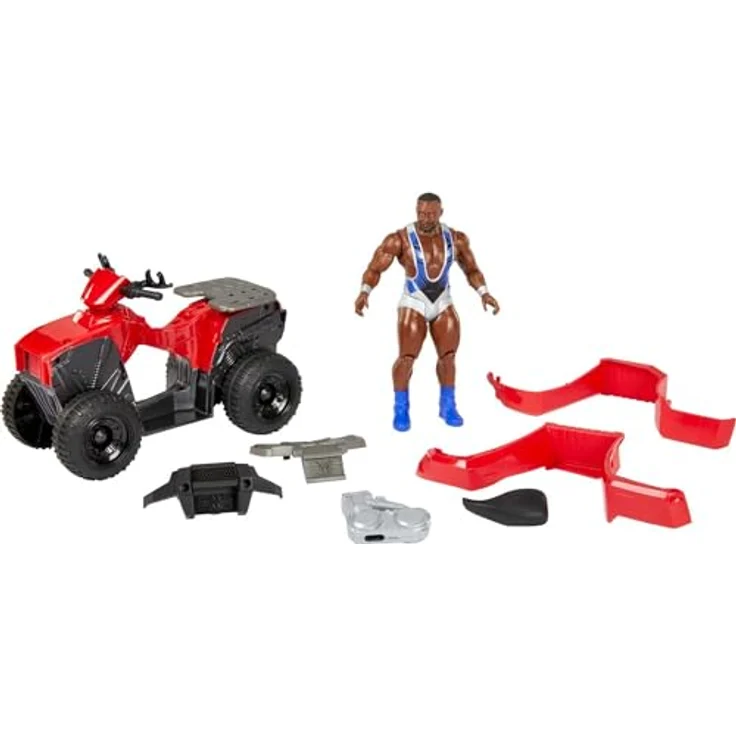 WWE HDM06 - Wrekkin Slam 'N Spin ATV mit drehenden Lenkstangen u, inkl. 15cm Big E Basic Action Figur, Spielzeug Geschenk für Kinder ab 6 Jahren – Bild 2