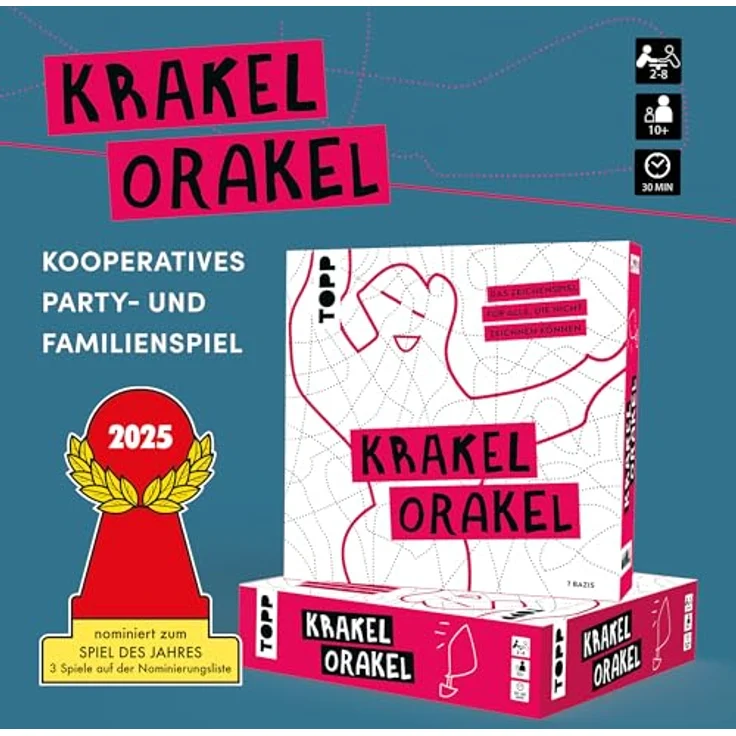 TOPP Krakel-Orakel, Zeichenspiel für 2–8 Personen, 480 Begriffe in zwei Schwierigkeitsstufen, ab 10 Jahren – Bild 2