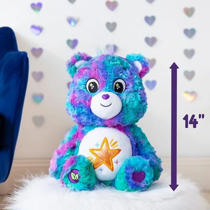 Troetelbeertjes Care Bears Kuschelbär 35cm Good Wishes, Plüschspielzeug mit detailliertem Belly Badge-Design und weichem Plüschmaterial – Bild 5