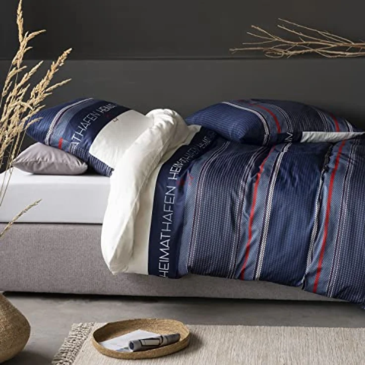 Irisette Bettwäsche-Set Sky Heimathafen aus Mako-Satin, lässig für das Schlafzimmer mit Urlaubsfeeling, Exklusive Qualität – Bild 1