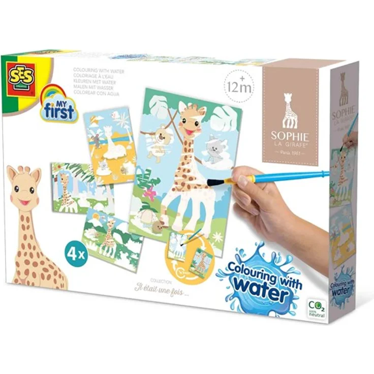 SES Creative My First - Sophie la girafe - Wasser-Malset mit 4 Bildern und sicherem Pinsel – Bild 7