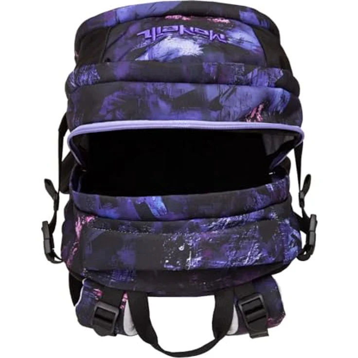 McNeill Schulrucksack Luca Midnight, mitwachsendes Rückensystem, 2 Hauptfächer, Reflexionselemente, Ergonomie – Bild 5