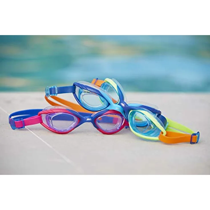 Zoggs Unisex Kinder Sonic Air Junior mit UV-Schutz und Anti-Beschlag-Schwimmbrille, Schwimmbrille, Blue/Navy/Orange, 6-14 Jahre – Bild 4