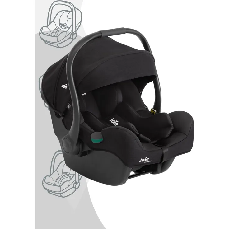 Joie i-Gemm 3 Babyschale i-Size, Tri-Protect 3-Schicht-Sicherheitskonzept, 40-85 cm, ab Geburt bis 13 kg, Farbe Raven