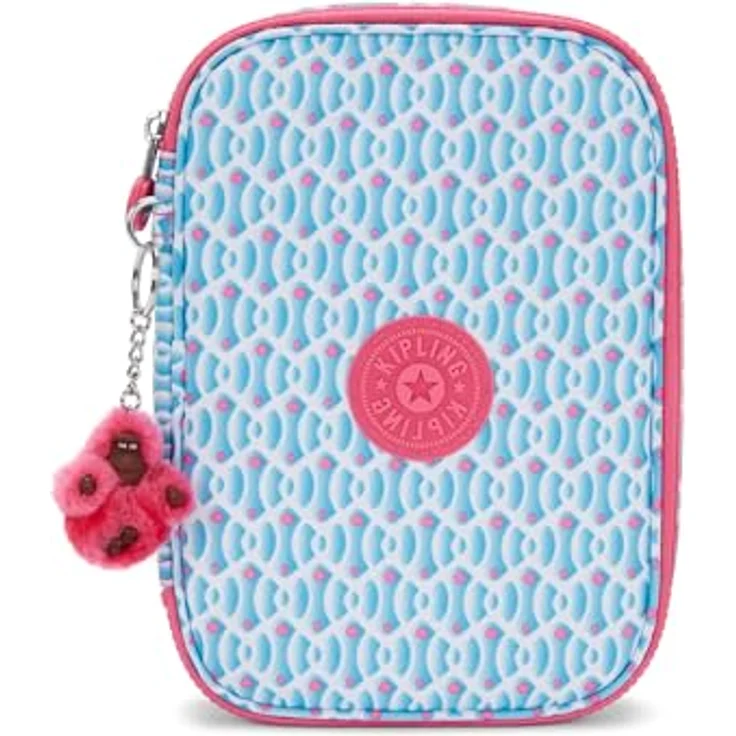 Kipling 100 PENS Großes Federetui mit Trennwand und 26 Stiftfächern, Dreamy Geo C (Blau) – Bild 1