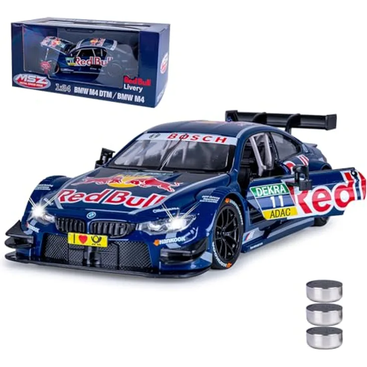 Blau BMW M4 DTM Diecast 1:24, inkl. Knopfzellen, ferngesteuertes Modellauto, blau
