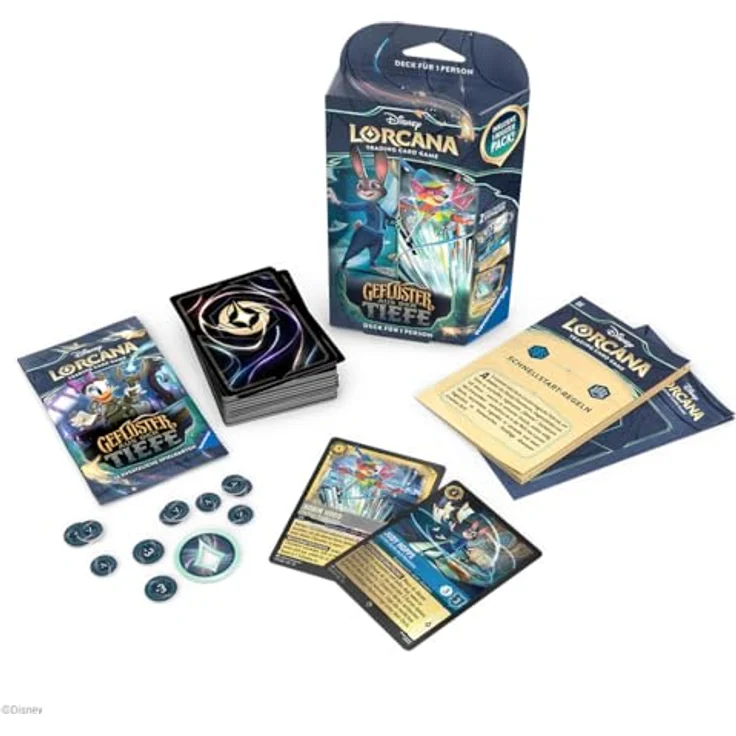 Ravensburger Disney Lorcana Trading Card Game: Geflüster aus der Tiefe - Einzelspieler Deck Saphir und Stahl, 60 Karten, inkl. Booster Pack – Bild 2