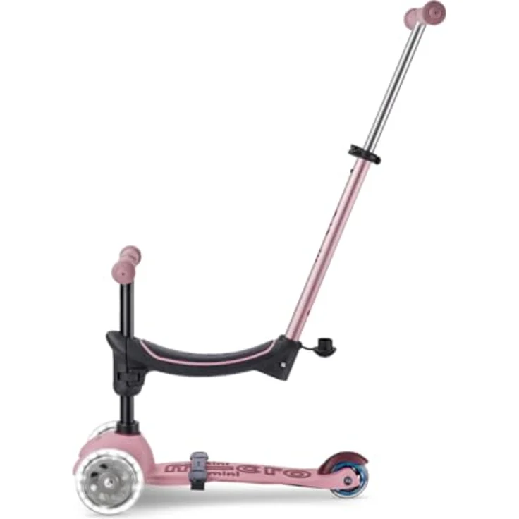 MICRO mini micro Deluxe Rock & go LED, 6-in-1 Scooter für Kinder von 1 bis 6 Jahren, Dusty Rose, mit Wippe und höhenverstellbarer Lenkstange – Bild 4