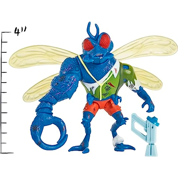Playmates Teenage Mutant Ninja Turtles Leonardo vs. Super Fly, Actionfiguren 2er-Pack mit 12 Gelenkpunkten und Hintergrunddiorama, 11 cm und 10,8 cm – Bild 4