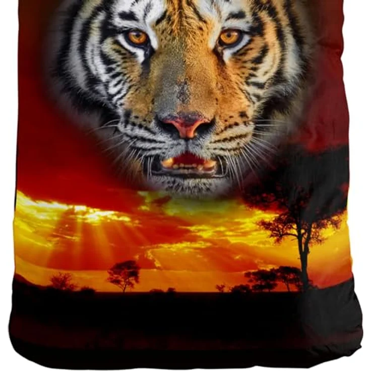 ESPiCO Bettwäsche Sleep and Dream Tiger Tigerkopf Afrika Safari Wildtier Savanne Renforcé, 2-teilige Bett-Garnitur, 100% Baumwolle, Atmungsaktiv, Öko-Tex Standard 100, Größe: 135 cm x 200 cm – Bild 5