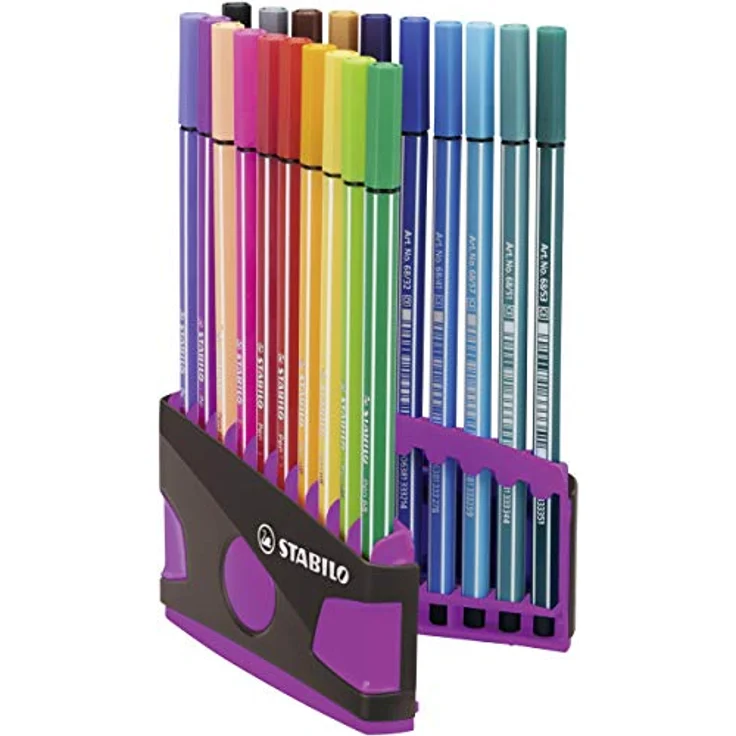 Premium-Filzstift - STABILO Pen 68 Colorparade - 20er Tischset in anthrazit/pink - mit 20 verschiedenen Farben - Preisvergleich – Bild 2