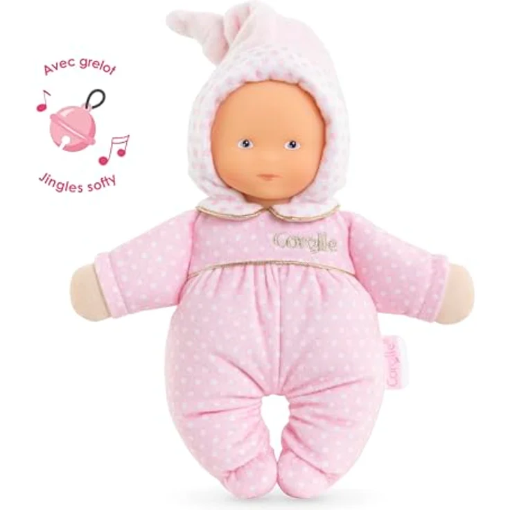 Corolle Babidoux Rêves d'Stars, Kuscheltier für Babys, weich und stimulierend, 20 cm, ab Geburt, mit Vanilleduft und Glockenklang – Bild 5