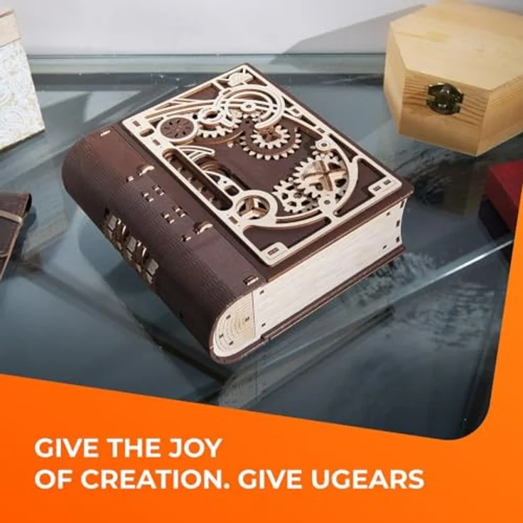 UGEARS Ugears Book of Secrets l 3D-Puzzle mit Zahlenkombination, 263 Puzzleteile, Holz – Bild 4