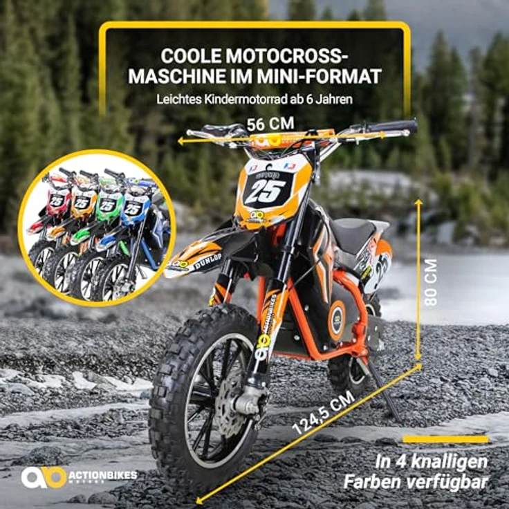 Kinder Mini Enduro Crossbike Gepard Elektro 500 Watt Motorcrossbike Pocketbike (Orange) – Bild 9