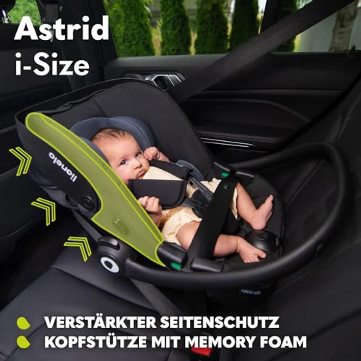 Lionelo Babyschale Astrid i-Size mit Dri-Seat-Einlage & Sonnenverdeck, nur 4 kg, Beige Sand - Sicher & leicht ab Geburt – Bild 7