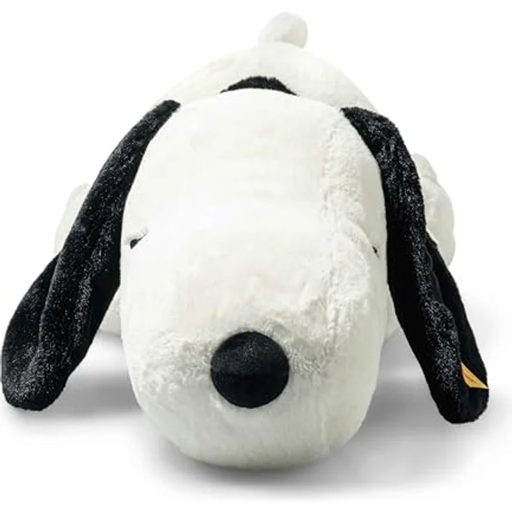 Steiff Snoopy liegend 43 cm, Kuscheltier aus kuschelweichem Plüsch, weiß/schwarz, maschinenwaschbar bis 30°C – Bild 1