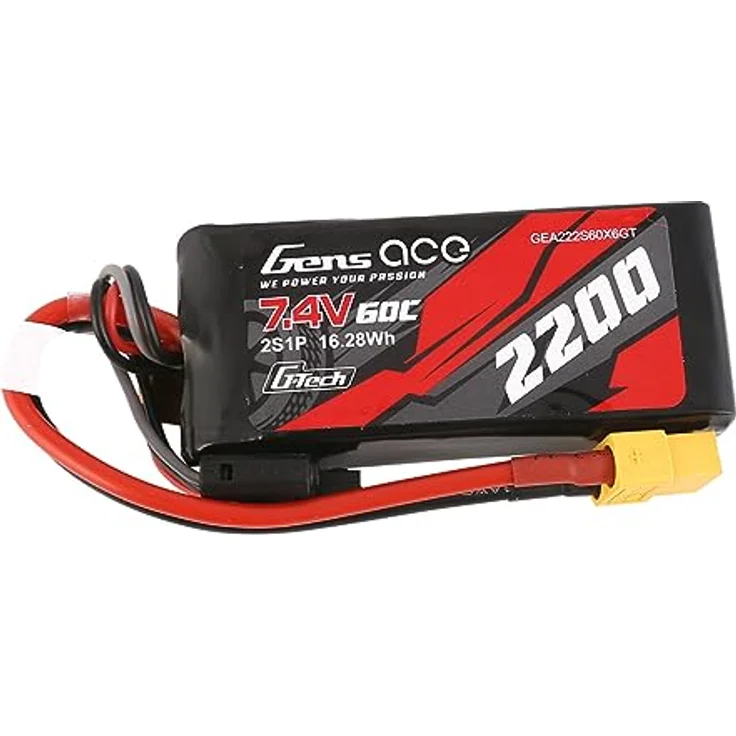 GensAce G-Tech LiPo Akku 2200 mAh 7,4 V 60 C 2S1P XT60, leistungsstarker Akku für ferngesteuerte Fahrzeuge – Bild 2