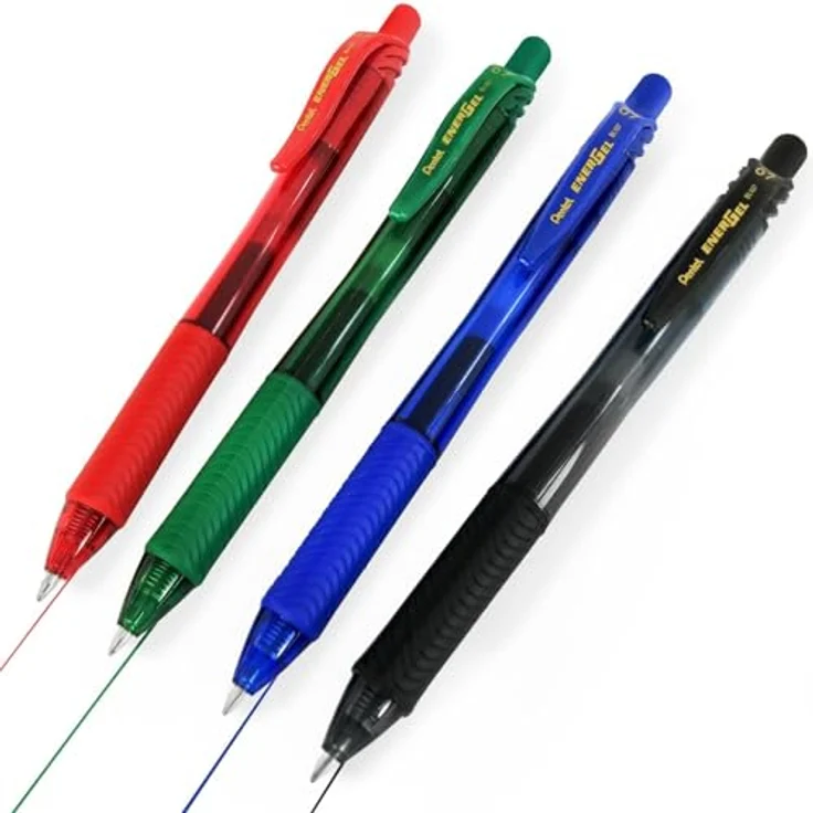 Pentel Energel X Retractable Gel Pen, 0,35 mm, schnell trocknende Tinte, nachfüllbar, Rot, 12 Stück – Bild 10