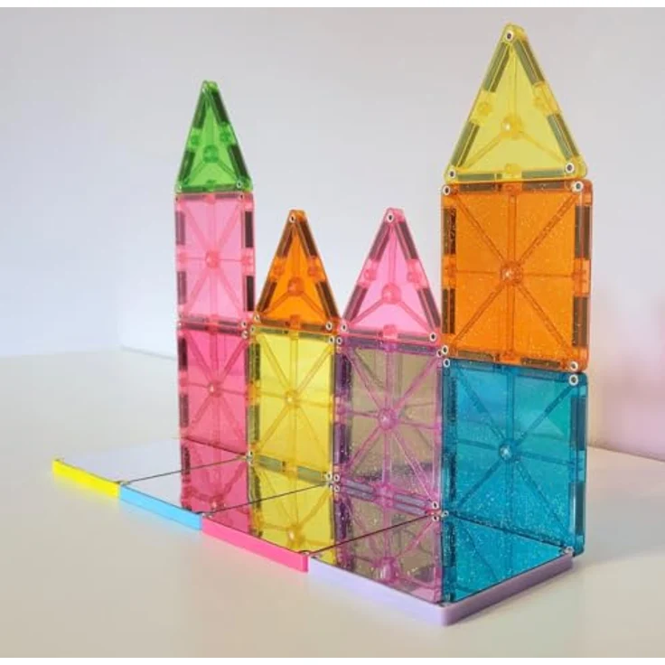 Magna-Tiles Stardust Set - Original Magnetische Baufliesen für Kreatives Offenes Spielen, Lernspielzeug für Kinder ab 3 Jahren (15 Stück inklusive Glitzer und Spiegel), Mehrfarbig, 15 Piece – Bild 3