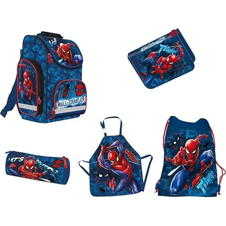 Spiderman Schulrucksack Schulranzen Schultornister Schulrucksack, Designs für jeden Geschmack, großzügige Abmessungen, leicht und praktisch - blau – Bild 2
