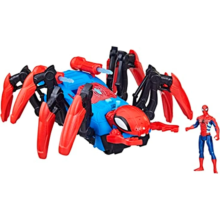 Marvel Spider-Man Krabbelspinne mit Wasserspritze, Superhelden-Spielzeug ab 4 Jahren, feuert Projektile und Wasser ab – Bild 1