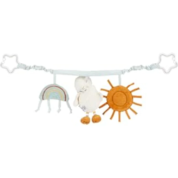 Sterntaler® Kinderwagenkette Edda, Ente aus weichem Flausch mit Spiegelfolie und elastischem Band zur Anbringung – Bild 2
