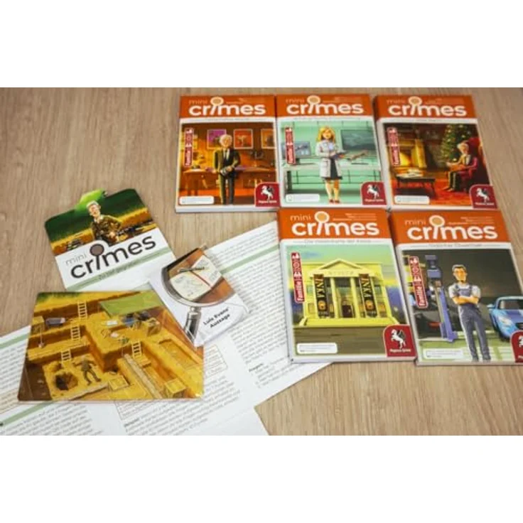Pegasus Spiele MiniCrimes - Tödlicher Ölwechsel, Familienspiel und Kartenspiel, perfekt als Geschenk – Bild 5
