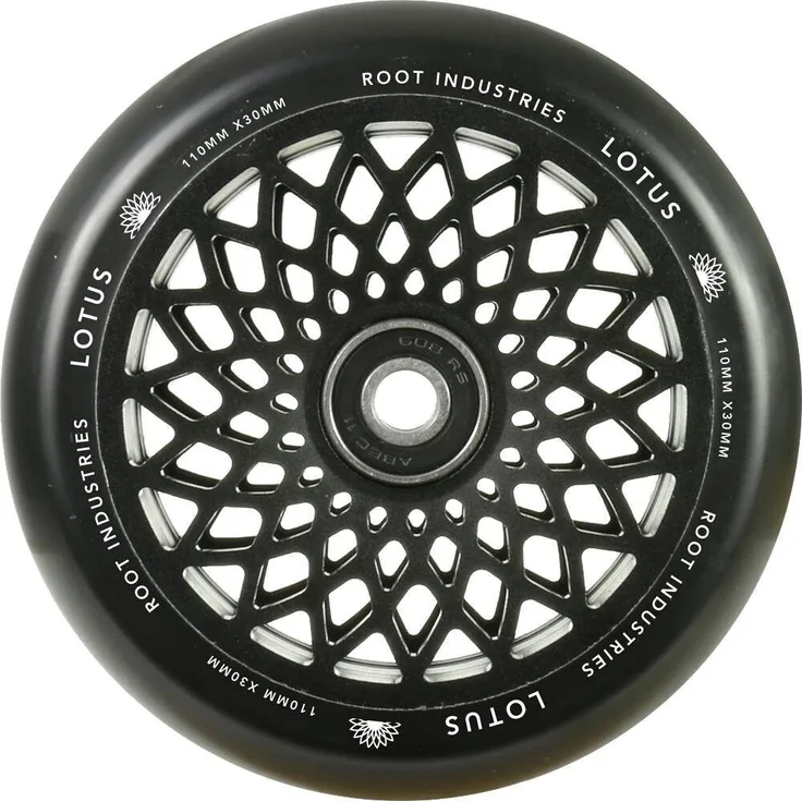 Root Industries Lotus Stunt-Scooter Rolle 110mm Schwarz/PU Schwarz - Leichtgewichtige Hollowcore Räder mit perforiertem Kern