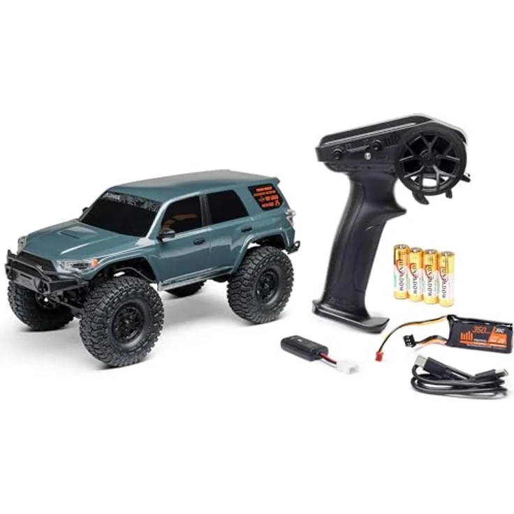 Axial SCX24 Toyota 4Runner 1/24 4WD RTR, offizieller Micro-Crawler mit Spektrum SLT2, 350 mAh LiPo Akku & USB-Ladegerät, Grau – Bild 1