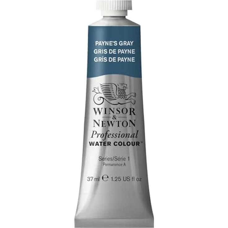 Winsor & Newton Professional Aquarellfarbe 37ml Tube - Payne's Grau, Künstlerqualität, hohe Farbbrillanz, lichtecht, Archivqualität – Bild 1
